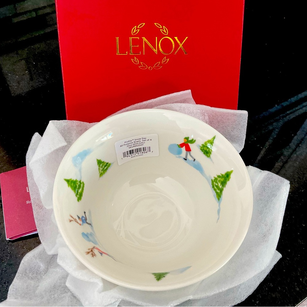 LENOX profile snow day set of bowls